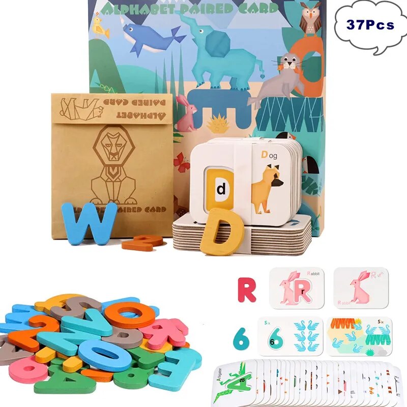 Flash Card Alphabet - モンテッソーリ-子供向けのアルファベットと数字のフラッシュカード,学習玩具,文字,数字,就学前のおもちゃ,3〜6歳