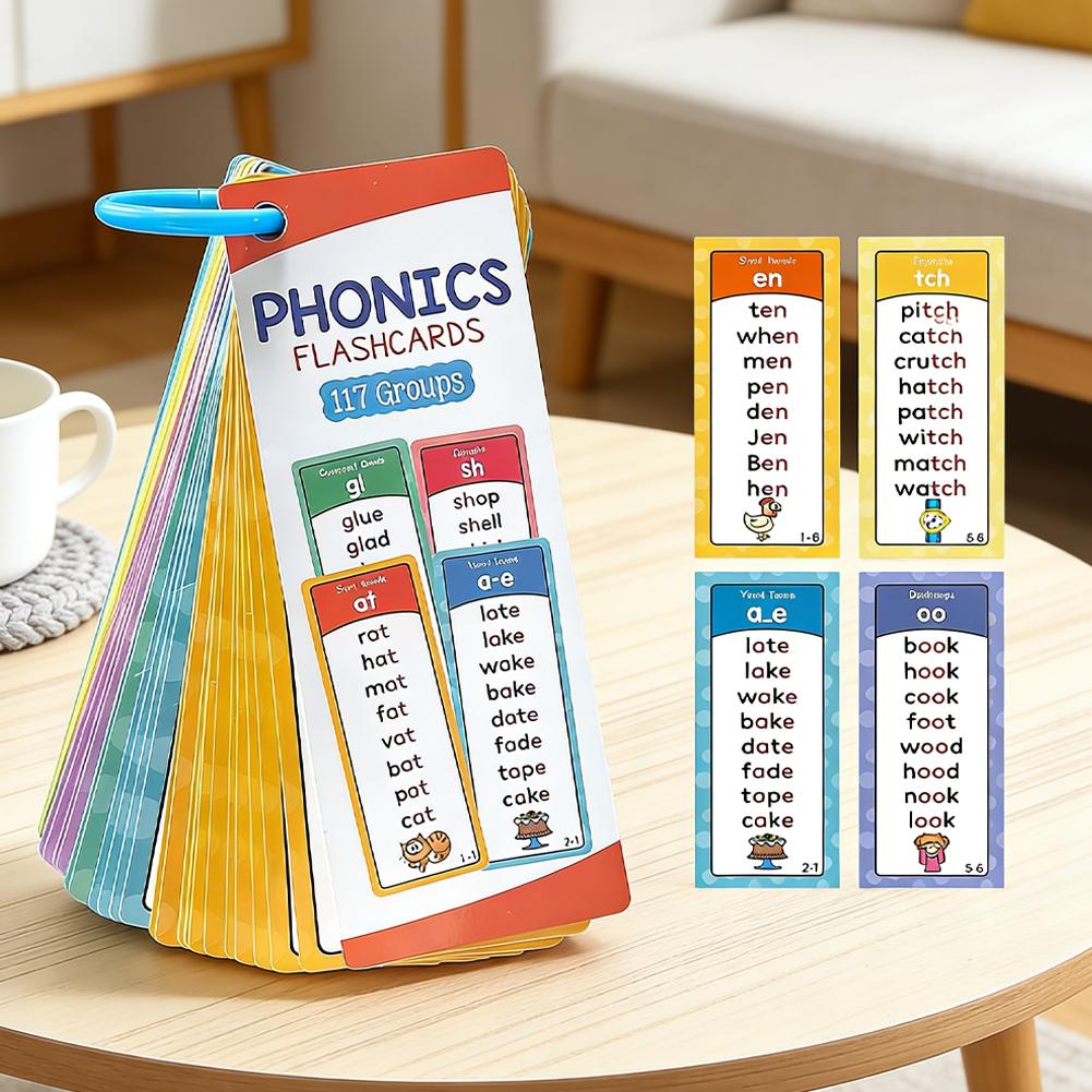 Flash Card Alphabet - フォニックスフラッシュカード 3歳以上の子供向け 英語の発音ルールを学ぶカード モンテッソーリ教育玩具 アルファベット読み書き能力