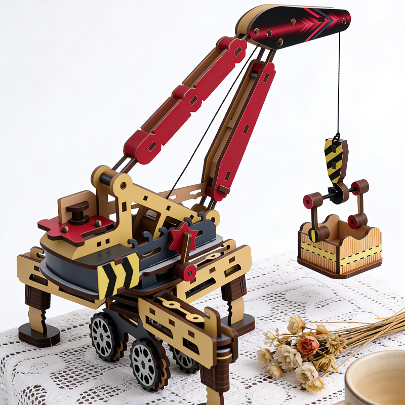 3D 木製モバイルクレーンパズル DIY 組み立てエンジニア - Kids Education Mobile のレビューと価格