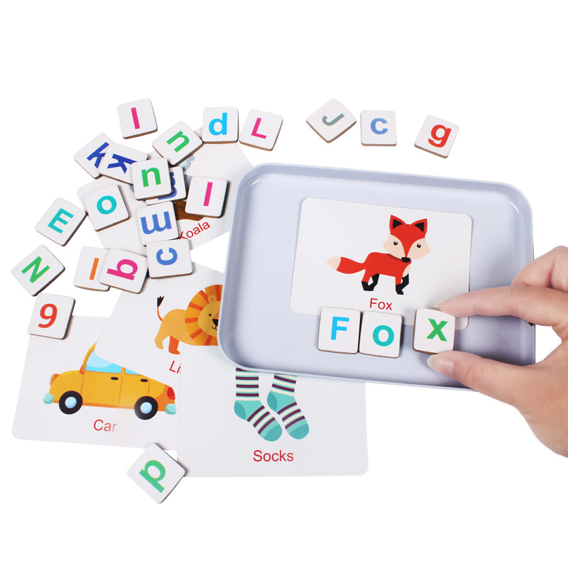 木製パズルフラッシュカードゲーム文字スペル磁気早期学習教育英 - Flash Card Alphabet のレビューと価格