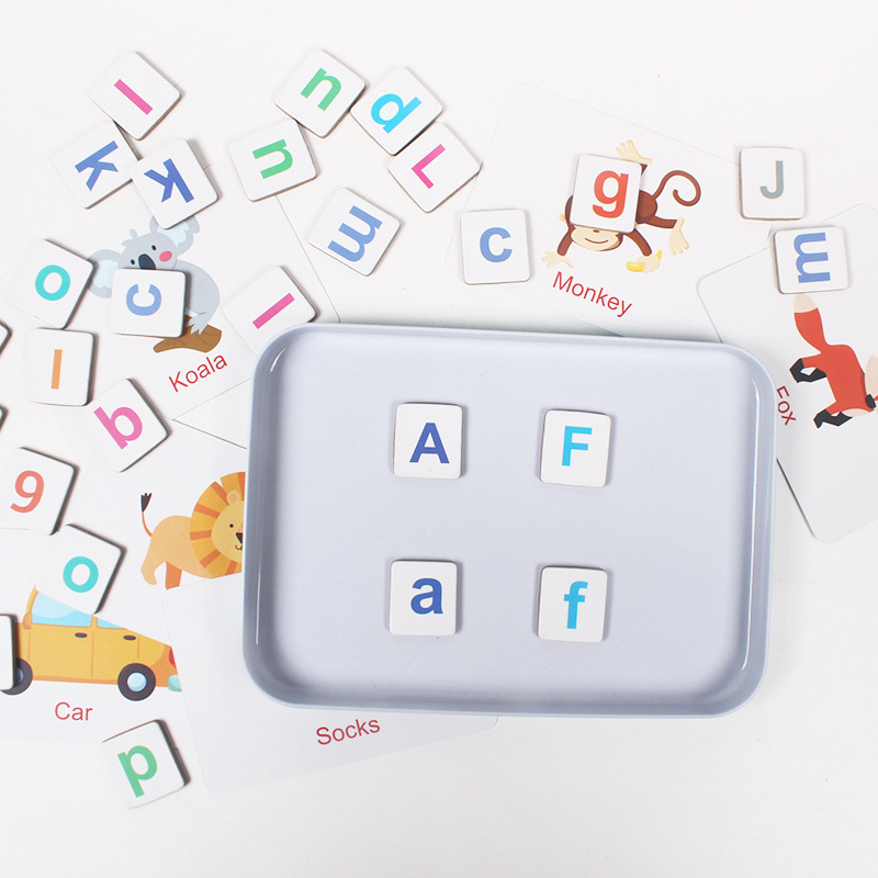 木製パズルフラッシュカードゲーム文字スペル磁気早期学習教育英 - Flash Card Alphabet のレビューと価格